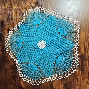 Vintage Doillie blue 16 inch